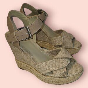 Guess Women Brown Wedge HEELS  7.5 M  5"